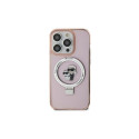 Karl Lagerfeld Karl Lagerfeld KLHMP15SHMRSKCP iPhone 15 6.1" pink/pink hardcase Ring Stand Karl&