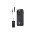 Guess Guess GUHCP13LP4TDSCPK Case for iPhone 13 Pro / 13 - Black Crossbody 4G Metal Logo