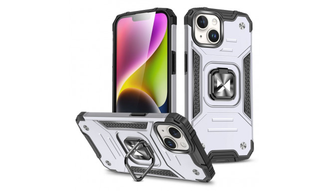 Wozinsky - Wozinsky Ring Armor iPhone 15 Plus iPhone 15 Plus Ring Armor Case - Silver