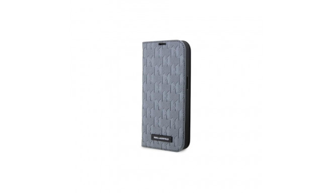 Karl Lagerfeld Karl Lagerfeld KLBKP14SSAKLHPG iPhone 14 6.1" bookcase silver/silver Saffiano Monogra