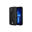 BMW Case BMW BMHMP14L22RFGK iPhone 14 Pro 6.1" black/black Leather Diamond Pattern MagSafe