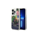 Guess Guess GUHCP14LLFLSB iPhone 14 Pro 6.1 "blue / blue hardcase Flower Liquid Glitter