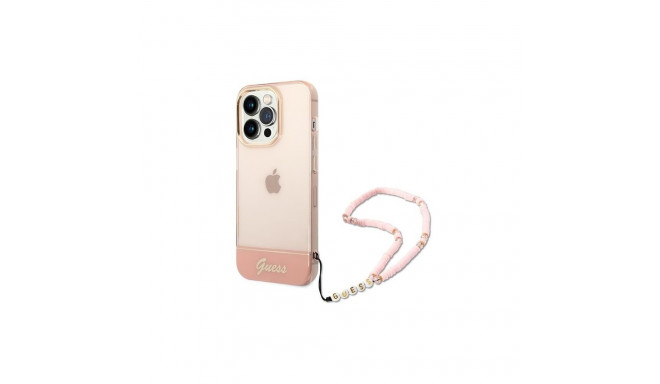 Guess Guess GUHCP14LHGCOHP iPhone 14 Pro 6.1" pink/pink hardcase Translucent Pearl Strap