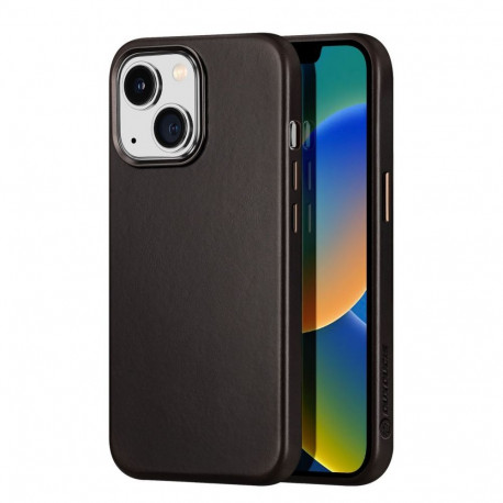 Dux Ducis Dux Ducis Naples Case for iPhone 14 Plus Leather Cover (MagSafe Compatible) Dark Brown