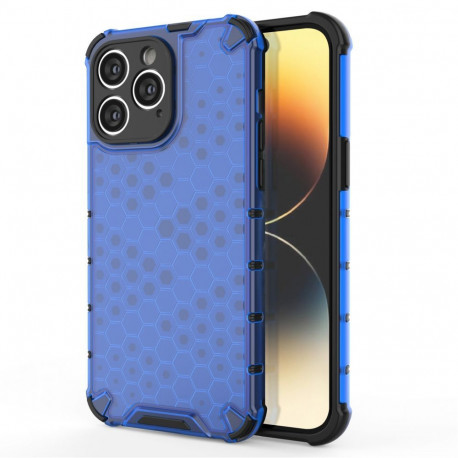 Hurtel Honeycomb case for iPhone 14 Pro armored hybrid cover blue