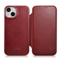 iCarer iCarer CE Oil Wax Premium Leather Folio Case iPhone 14 Plus Magnetic Flip Leather Folio Case 