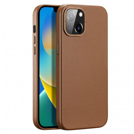 Dux Ducis Dux Ducis Grit Leather Case for iPhone 14 Plus Elegant Faux Leather Cover (MagSafe Compati