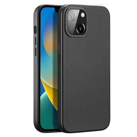 Dux Ducis Dux Ducis Grit Leather Case for iPhone 14 Plus Elegant Faux Leather Cover (MagSafe Compati