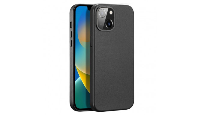 Dux Ducis Dux Ducis Grit Leather Case for iPhone 14 Plus Elegant Faux Leather Cover (MagSafe Compati