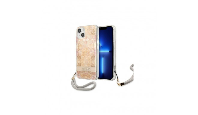 Guess Guess GUHCP13SHFLSD iPhone 13 mini 5.4" gold/gold hardcase Flower Strap