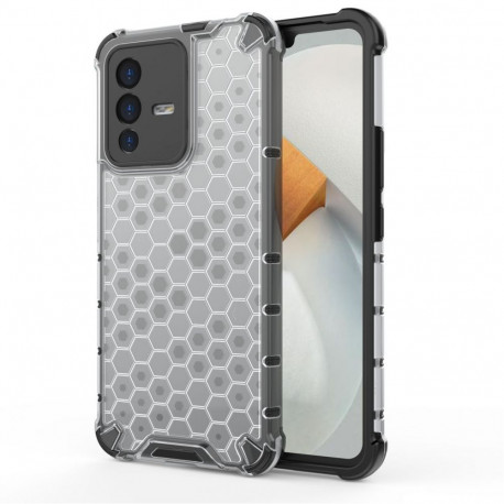Hurtel Honeycomb case armored cover with a gel frame for Vivo V23 5G transparent