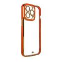 Hurtel Fashion Case for iPhone 13 Pro Max Gold Frame Gel Cover Red
