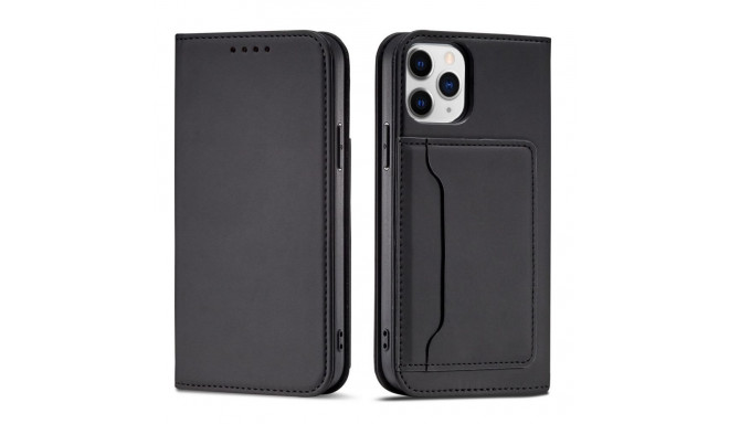 Hurtel Magnet Card Case for iPhone 12 Pro Max Pouch Card Wallet Card Holder Black