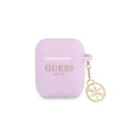 Guess Guess GUA2LSC4EU AirPods 1/2 cover purple/purple Silicone Charm 4G Collection