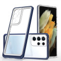 Hurtel Clear 3in1 Case for Samsung Galaxy S22 Ultra Frame Gel Cover Blue