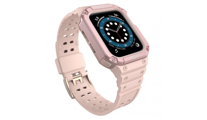 Hurtel Protect Strap Band for Apple Watch 38/40/41mm Armored Case Strap - Pink
