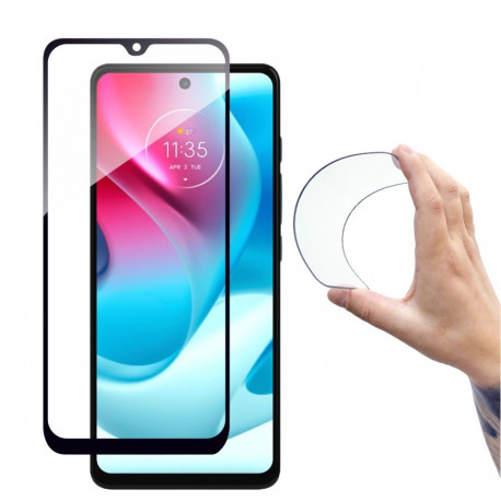 Hurtel Full Cover Flexi Nano Glass Film Tempered Glass with Moto G60s Frame