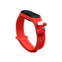 Hurtel Strap Xmas for Xiaomi Mi Band 3 / 4 Christmas Silicone Strap Bracelet with Sock - Red
