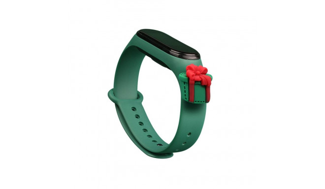 Hurtel - Strap Xmas for Xiaomi Mi Band 3 / 4 Christmas Silicone Strap Bracelet with Gift - Dark Gree