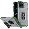 Hurtel Crystal Ring Case Kickstand Tough Rugged Cover for iPhone 13 Pro Max green