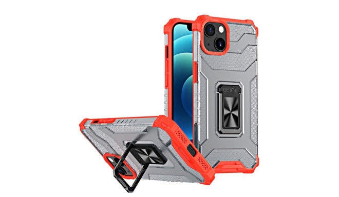 Hurtel Crystal Ring Case Kickstand Tough Rugged Cover for iPhone 13 mini red
