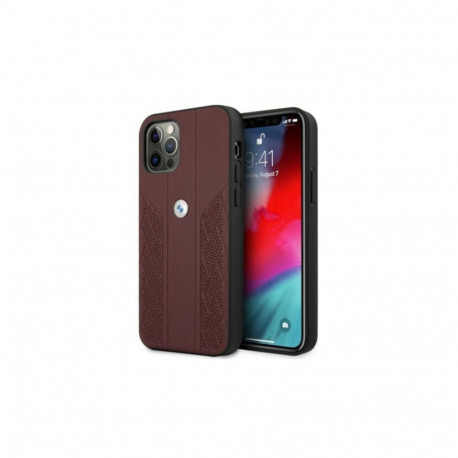 BMW BMW Leather Curve Perforate Case for iPhone 12 / iPhone 12 Pro - Red