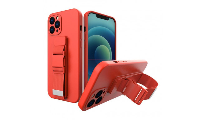 Hurtel Rope case gel case with a lanyard chain handbag lanyard Samsung Galaxy A22 5G red