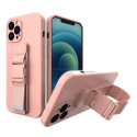 Hurtel Rope case gel case with a lanyard chain bag lanyard Samsung Galaxy A22 4G pink