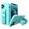 Hurtel Rope case gel case with a chain lanyard bag lanyard iPhone 12 Pro Max light blue