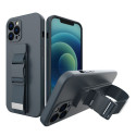 Hurtel Rope case gel case with a chain lanyard bag lanyard iPhone 12 Pro Max navy blue