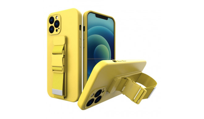 Hurtel Rope case gel case with a chain lanyard bag lanyard iPhone 12 mini yellow
