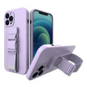 Hurtel Rope case Gel case with a chain lanyard bag lanyard iPhone 11 Pro purple