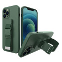 Hurtel Rope case gel case with a chain lanyard bag lanyard iPhone 11 Pro dark green