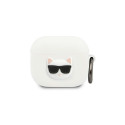 Karl Lagerfeld Karl Lagerfeld KLACA3SILCHWH AirPods 3 cover biay/white Silicone Choupette