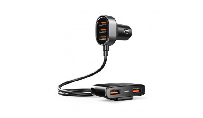 Joyroom Joyroom fast car charger 5x USB 6.2 A with extension cable black (JR-CL03)