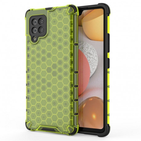 Hurtel Honeycomb Case armor cover with TPU Bumper for Samsung Galaxy A42 5G green