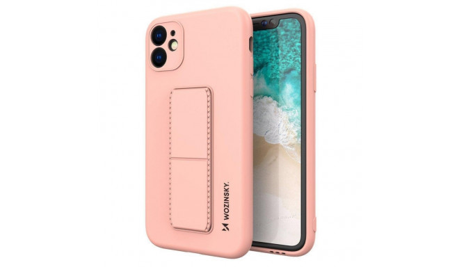 Wozinsky Wozinsky Kickstand Case silicone case with stand for iPhone 12 Pro Max pink