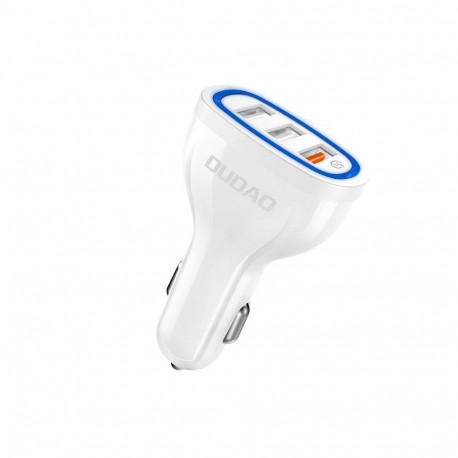 Dudao Dudao car charger quick charge Quick Charge 3.0 QC3.0 2.4A 18W 3x USB white (R7S white)