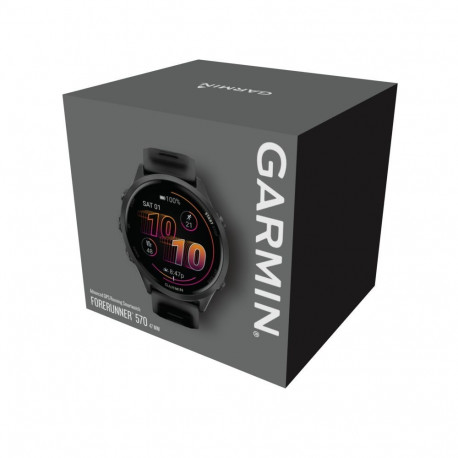 Garmin Forerunner 570 - 47mm Slate Grey Aluminium with Translucent Black/Black Band Carbon Gray