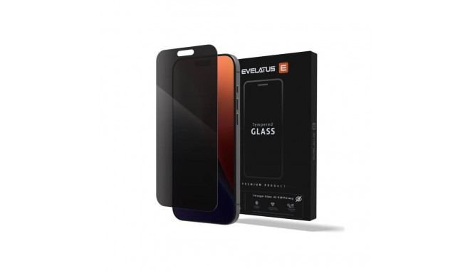 Evelatus Apple iPhone 15 Privacy Corning Gorilla Glass Anti-Static 3D Full Cover 10X Stronger