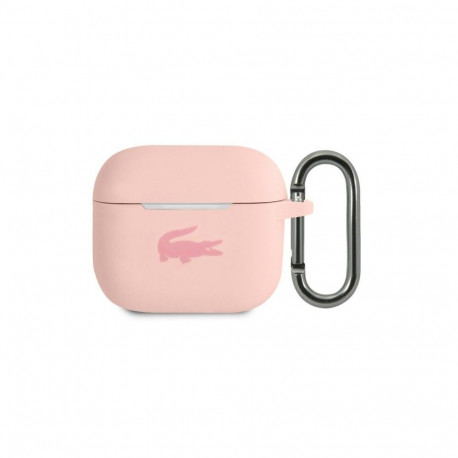 Lacoste Apple Airpods 3 Liquid Silicone Glossy Printing Logo Case Pink