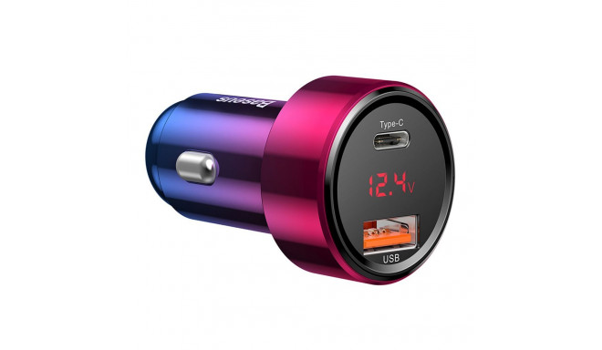 Baseus Baseus Magic Series PPS USB-C / USB-A 45W PD QC 5A car charger - pink and blue