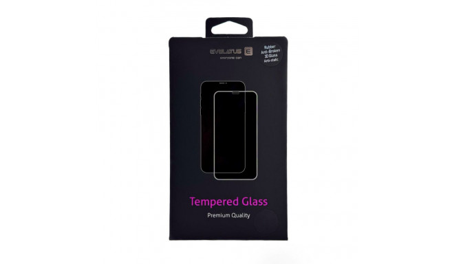 Evelatus Samsung S23 Rubber Anti-Broken 3D Glass Full Cover Japan Glue Anti-Static Black