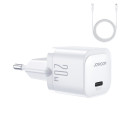 Joyroom USB C 20W PD mini charger with USB C cable - Lightning Joyroom JR-TCF02 - white