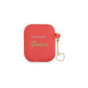 Guess Apple AirPods 1/2 Silicone Charm Heart Collection Red