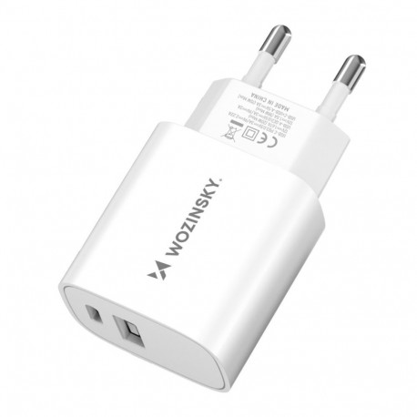 Wozinsky Wozinsky WGWCW USB-A USB-C 20W Wall Charger - White