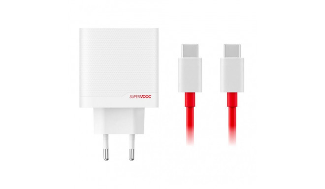 - OnePlus SUPERVOOC 80W GaN Dual USB-A + USB-C Travel Charger + USB-C/USB-C Cable White