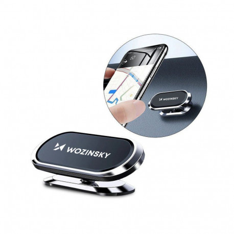 Wozinsky Wozinsky Self-Adhesive Magnetic Car Mount 360 for Dashboard Silver (WMH-06)