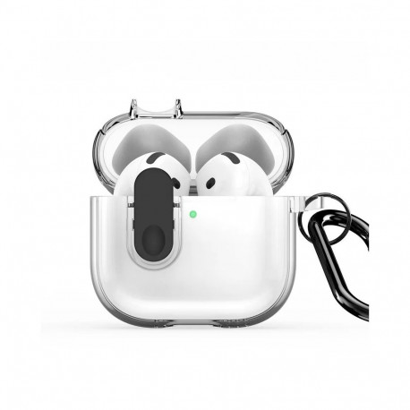 Dux Ducis Apple AirPods 4 PECL Series PC+TPU Cover with Hook Black Clear