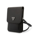 Guess - Guess PU Saffiano Triangle Logo Phone Bag Black